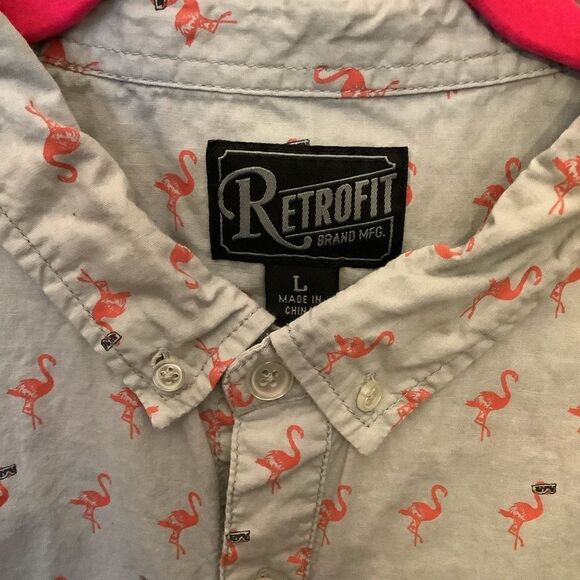 Retrofit  Pink Flamingo Button Down - Picture 4 of 7
